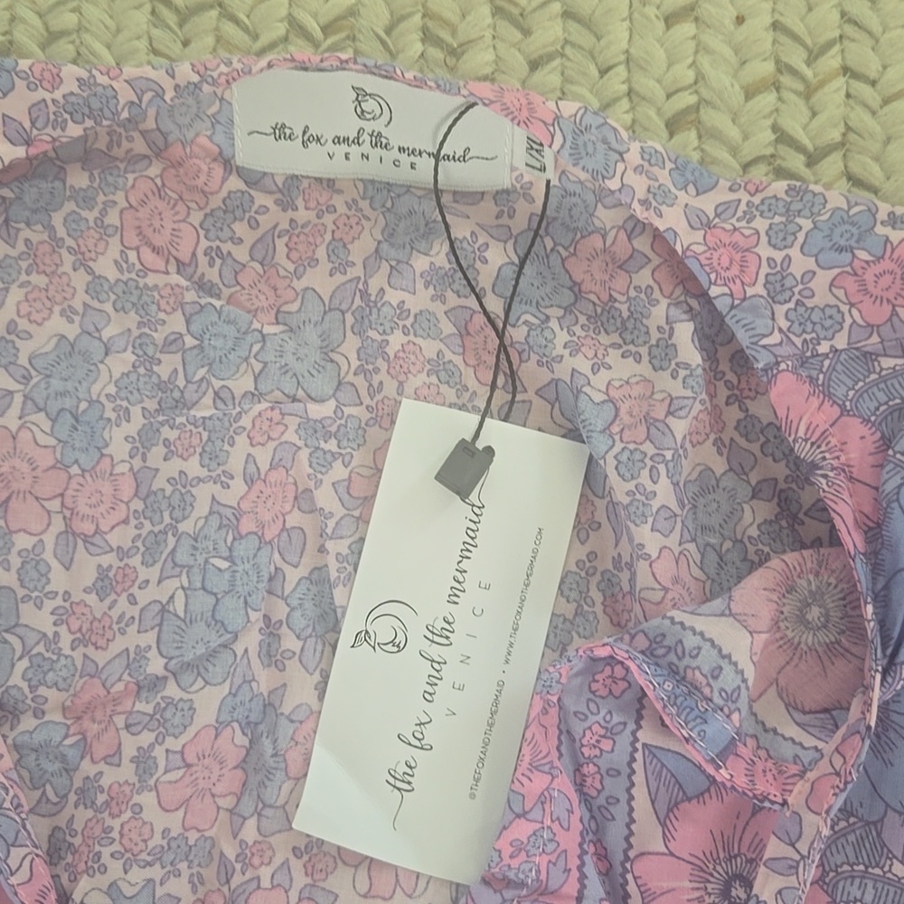 NWT The Fox and Tye Mermaid Bohemian Floral Pink and Blue Dress - Picture 3 of 5